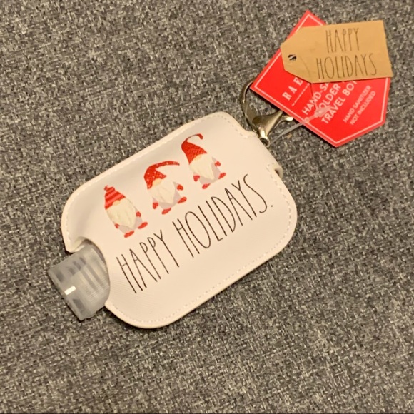 Rae Dunn Hand Sanitizer Holder & Travel Bottle - Happy Holidays - Picture 2 of 5